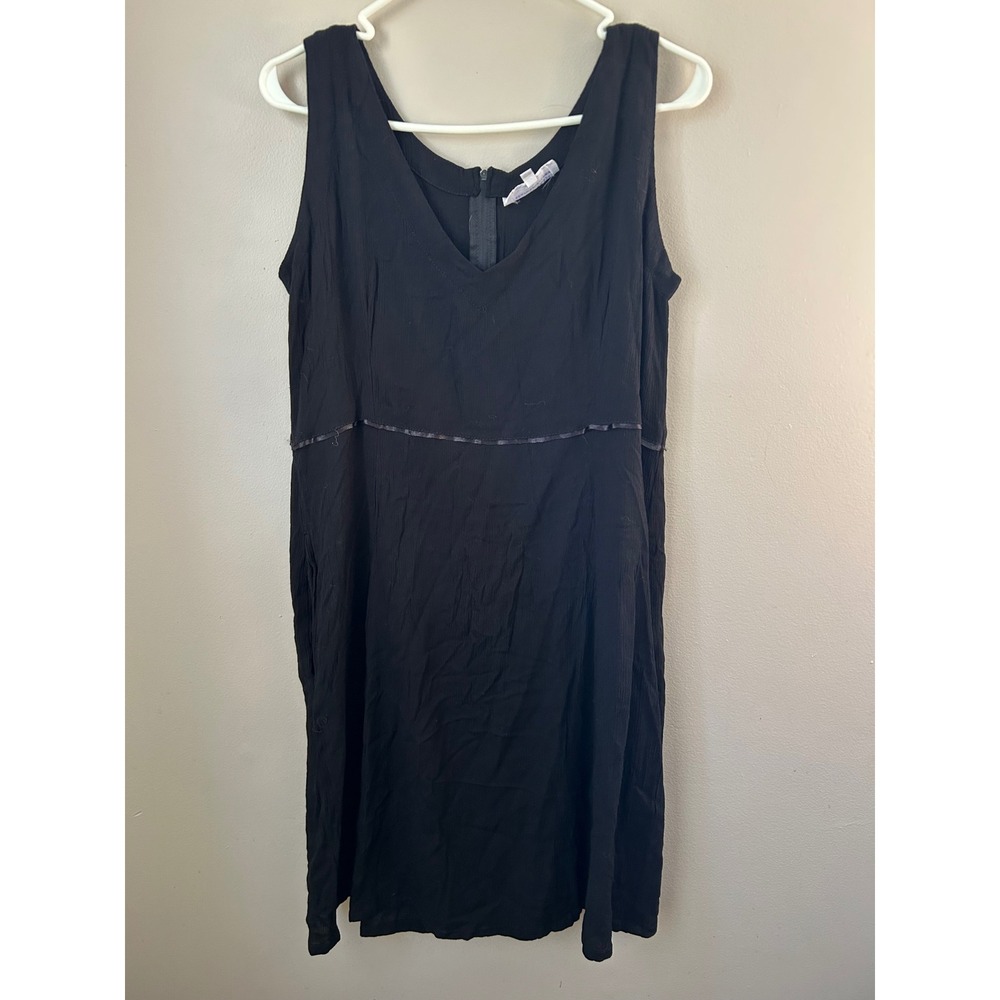 Eagle‎ Ray Traders Black Sleeveless V Neck Ribbon Boho Dress Womens M Beach